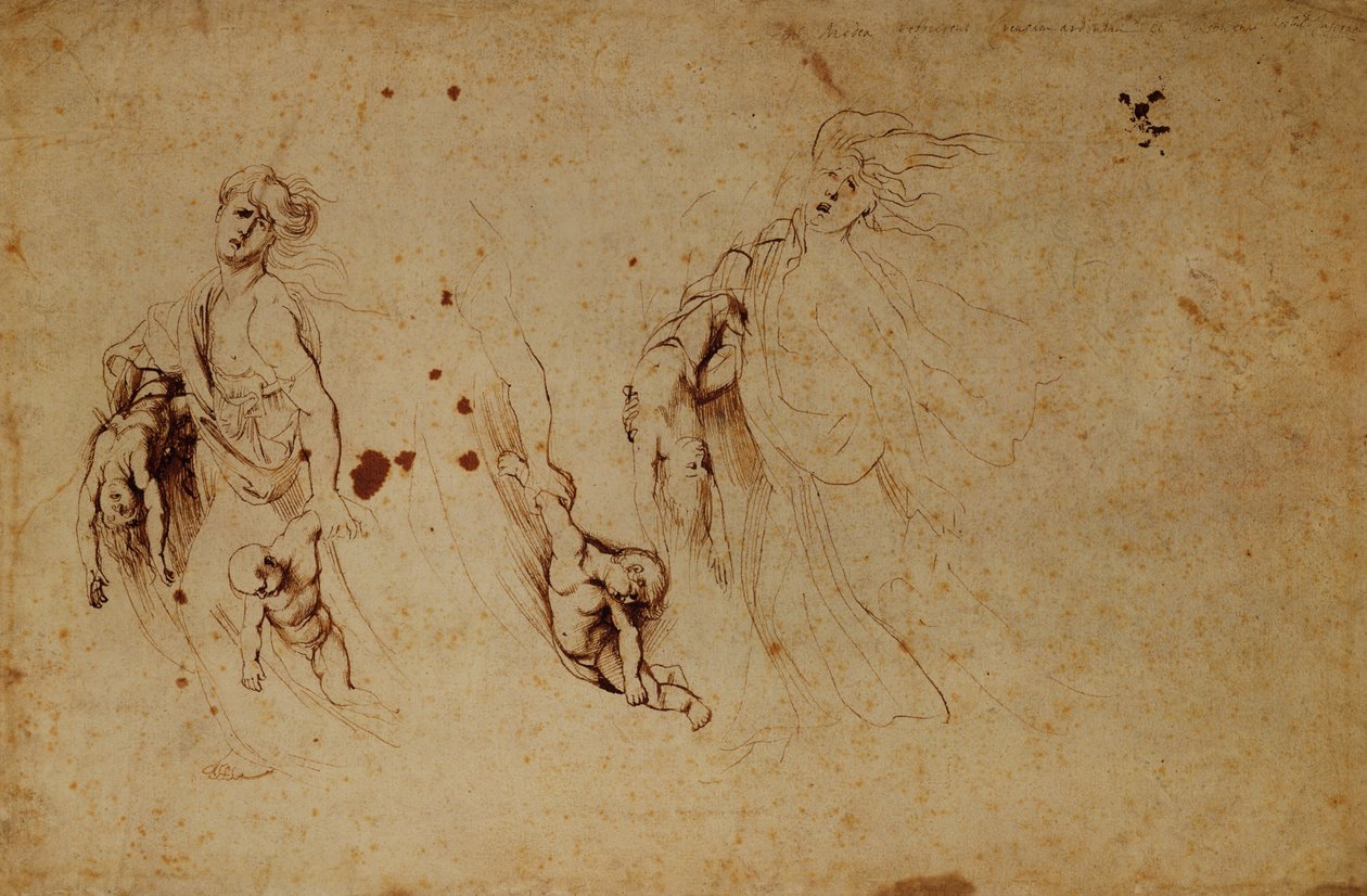 Studie af Medea, der dræber sine børn af Peter Paul Rubens