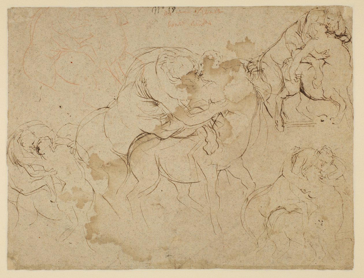 Studie af mandlige figurer og kvindelige kentaurer (Centaurides) (verso) af Peter Paul Rubens
