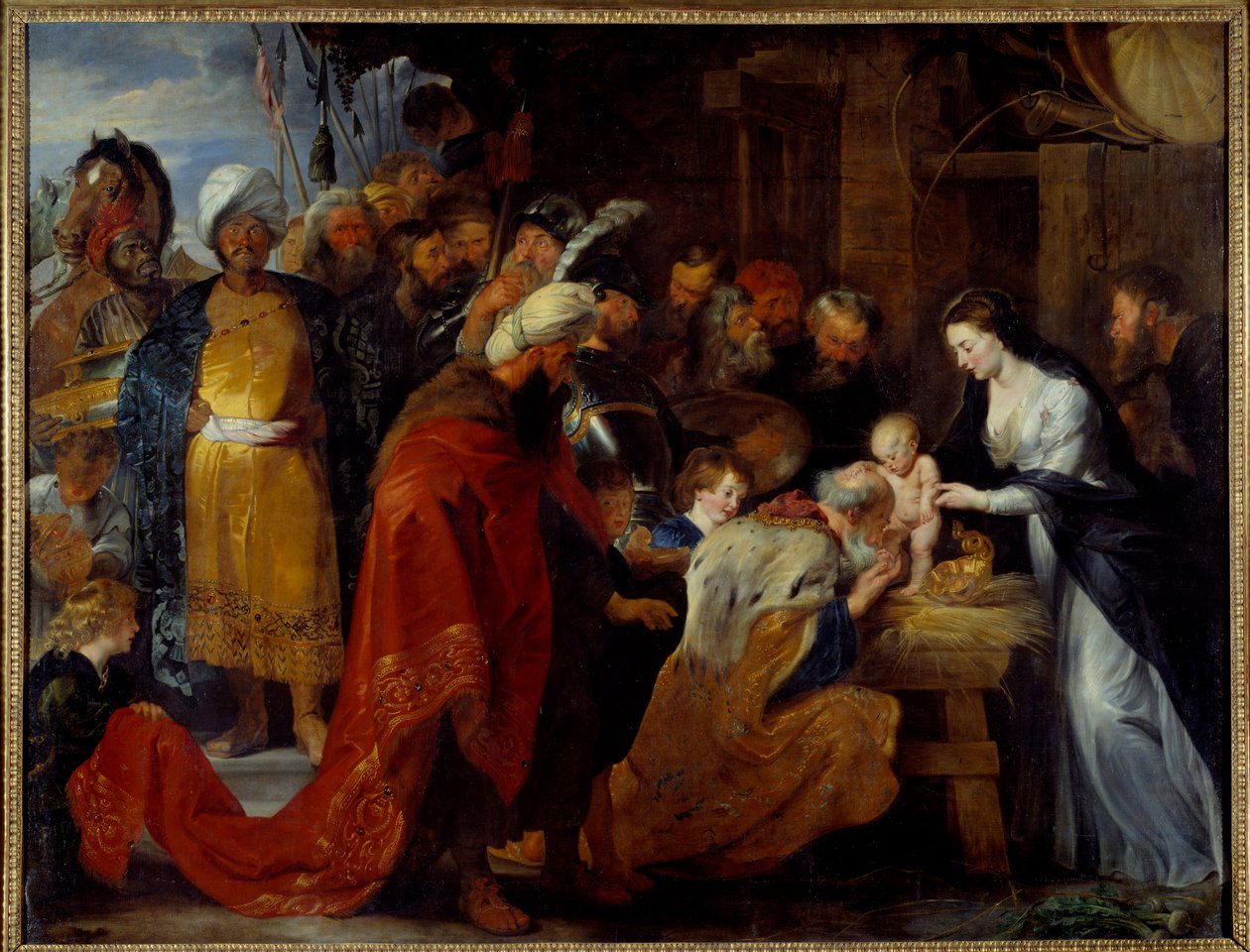 Magiernes tilbedelse Maleri af Pierre Paul (Pierre-Paul) Rubens (eller Peter Paul eller Petrus Paulus) (1577-1640) 1617 Søn. 2,51x3,28 m Lyon, Musee des Beaux Arts af Peter Paul Rubens