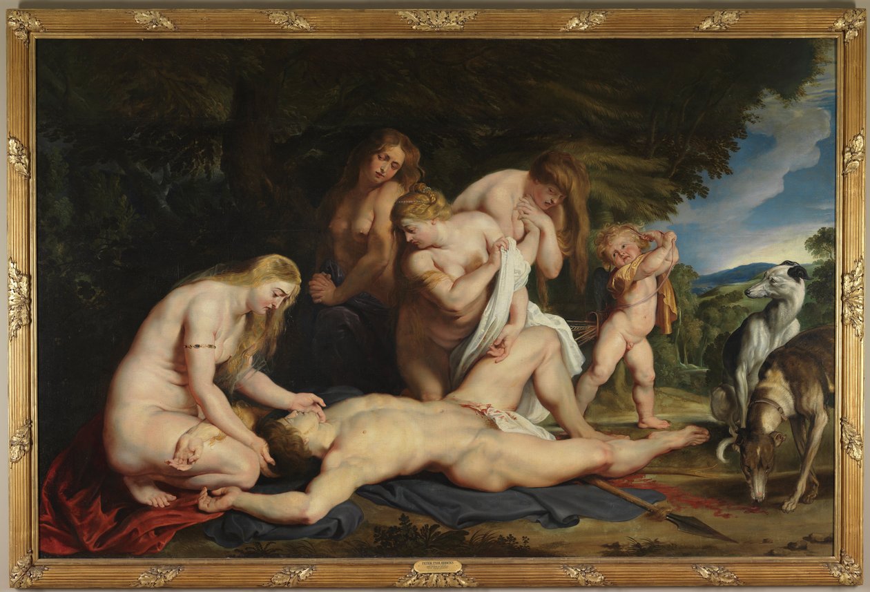 Adonis’ død (med Venus, Amor og de tre gratier) af Peter Paul Rubens