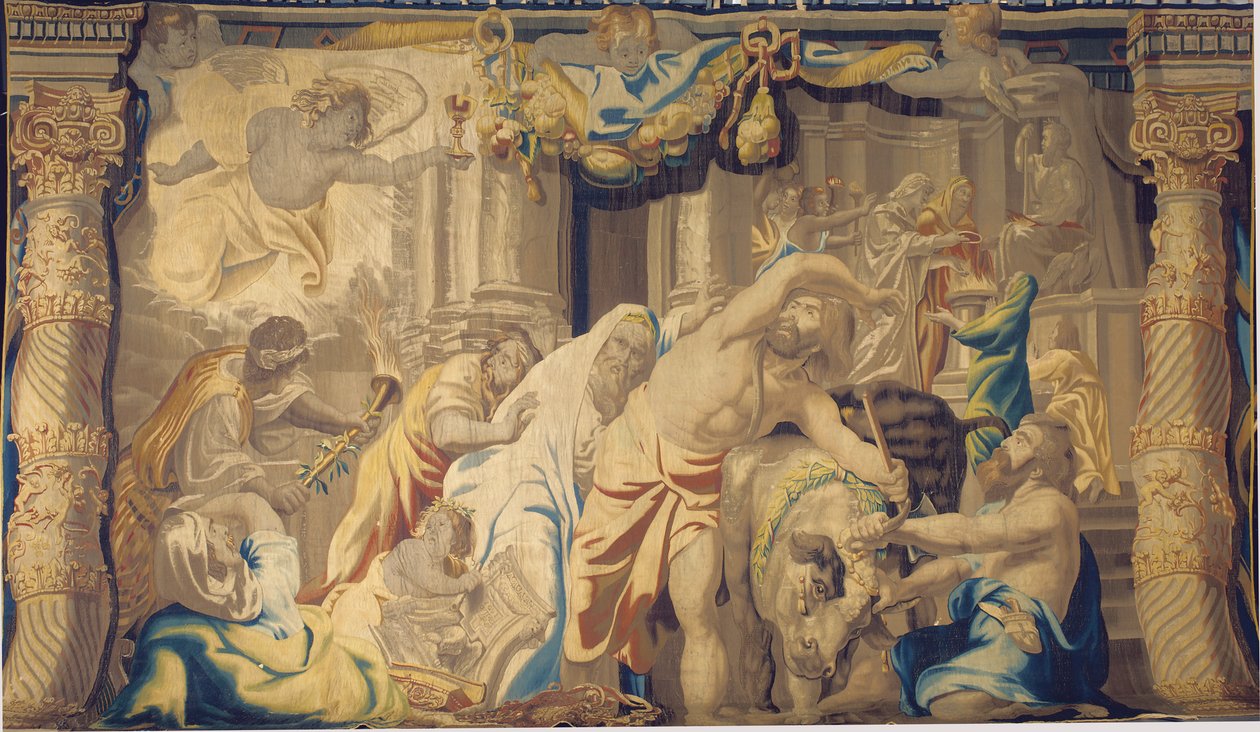 Eukaristien besejrer de hedenske ofre, Bruxelles, anden halvdel af det 17. århundrede af Peter Paul Rubens