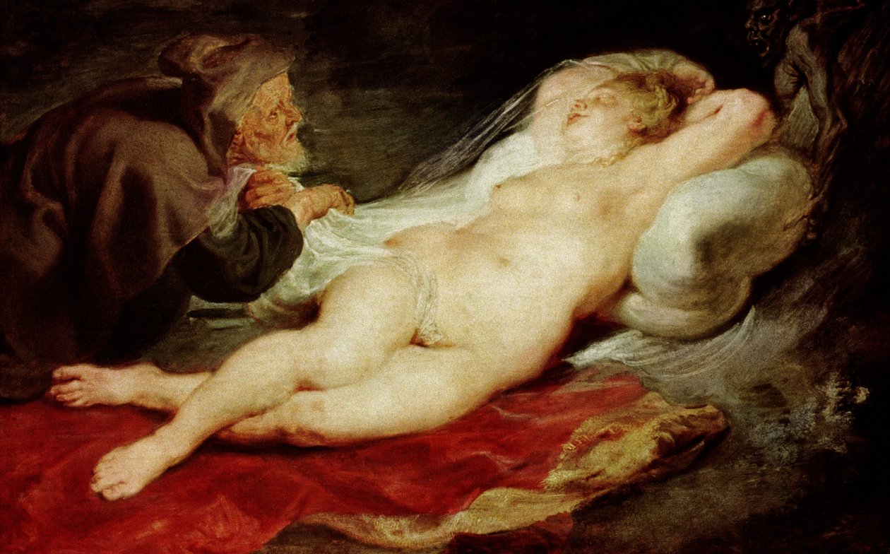 Eremitten og den sovende Angelica, 1626-28 (panel) af Peter Paul Rubens