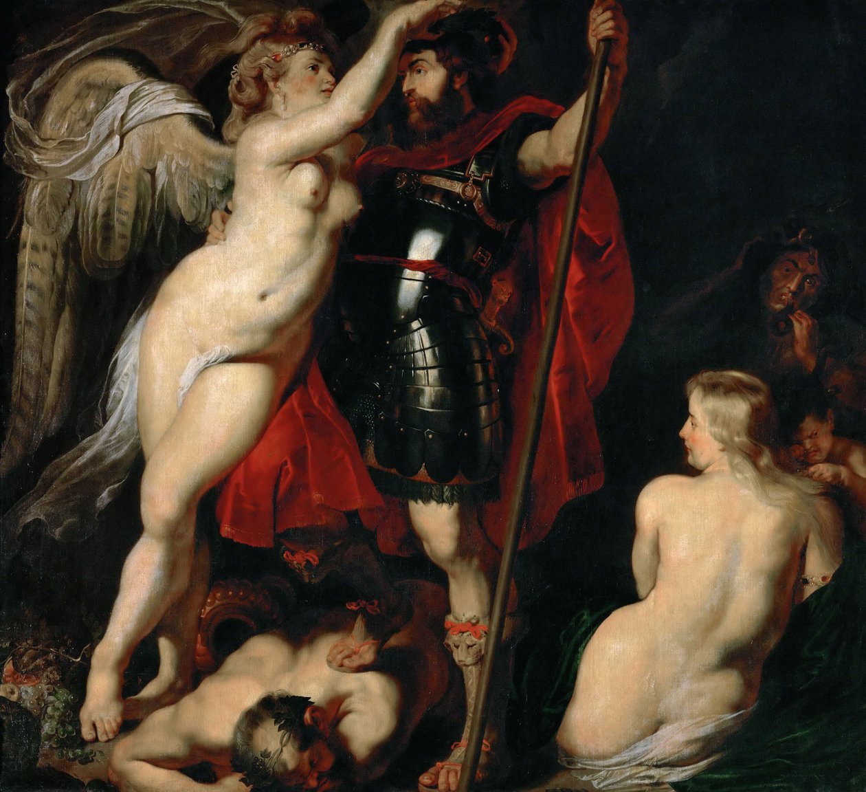 Dydens Helt Mars, er garlanderet af Sejrsgudinden, ca 1616. af Peter Paul Rubens