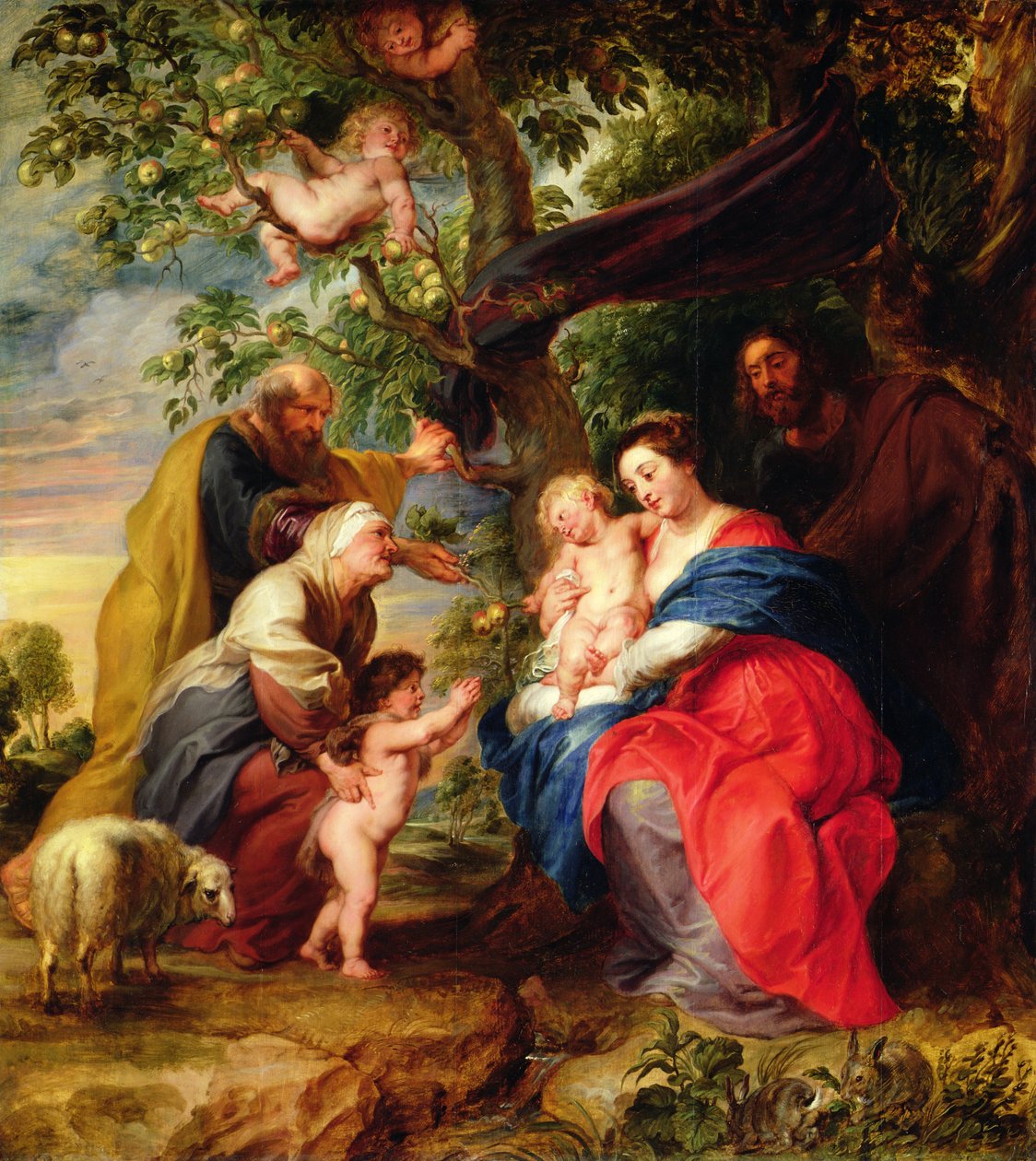 Den hellige familie under et æbletræ, ca. 1632 af Peter Paul Rubens