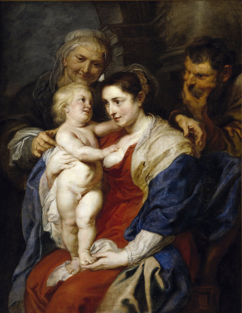 Den hellige familie med Saint Anne - Rubens, Pieter Paul (1577-1640) - 1626-1630 - Olie på lærred - 116x91 - Museo del Prado, Madrid af Peter Paul Rubens