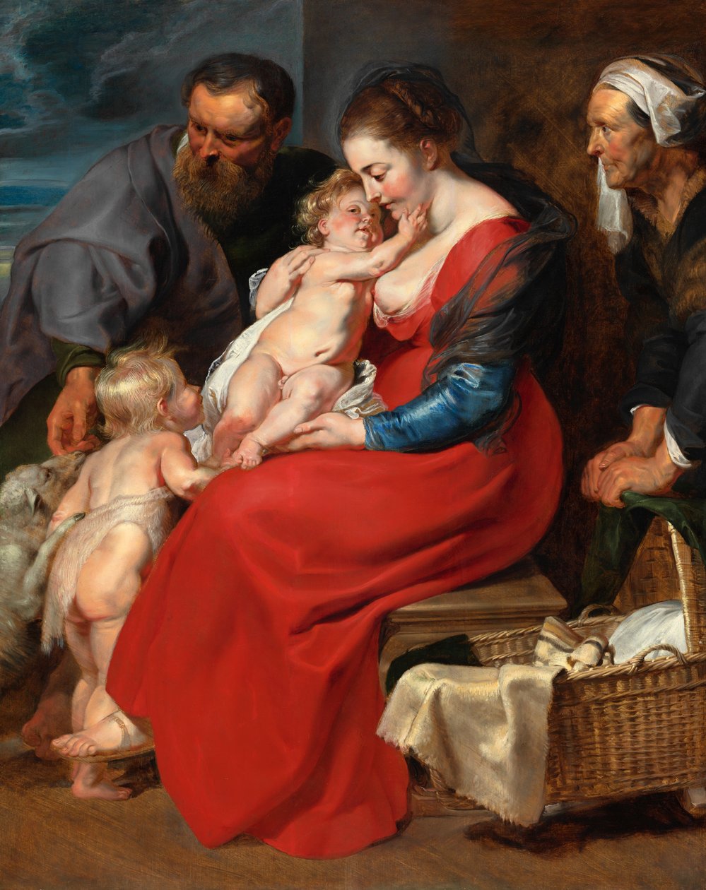 Den hellige familie med de hellige Elizabeth og Johannes Døberen af Peter Paul Rubens