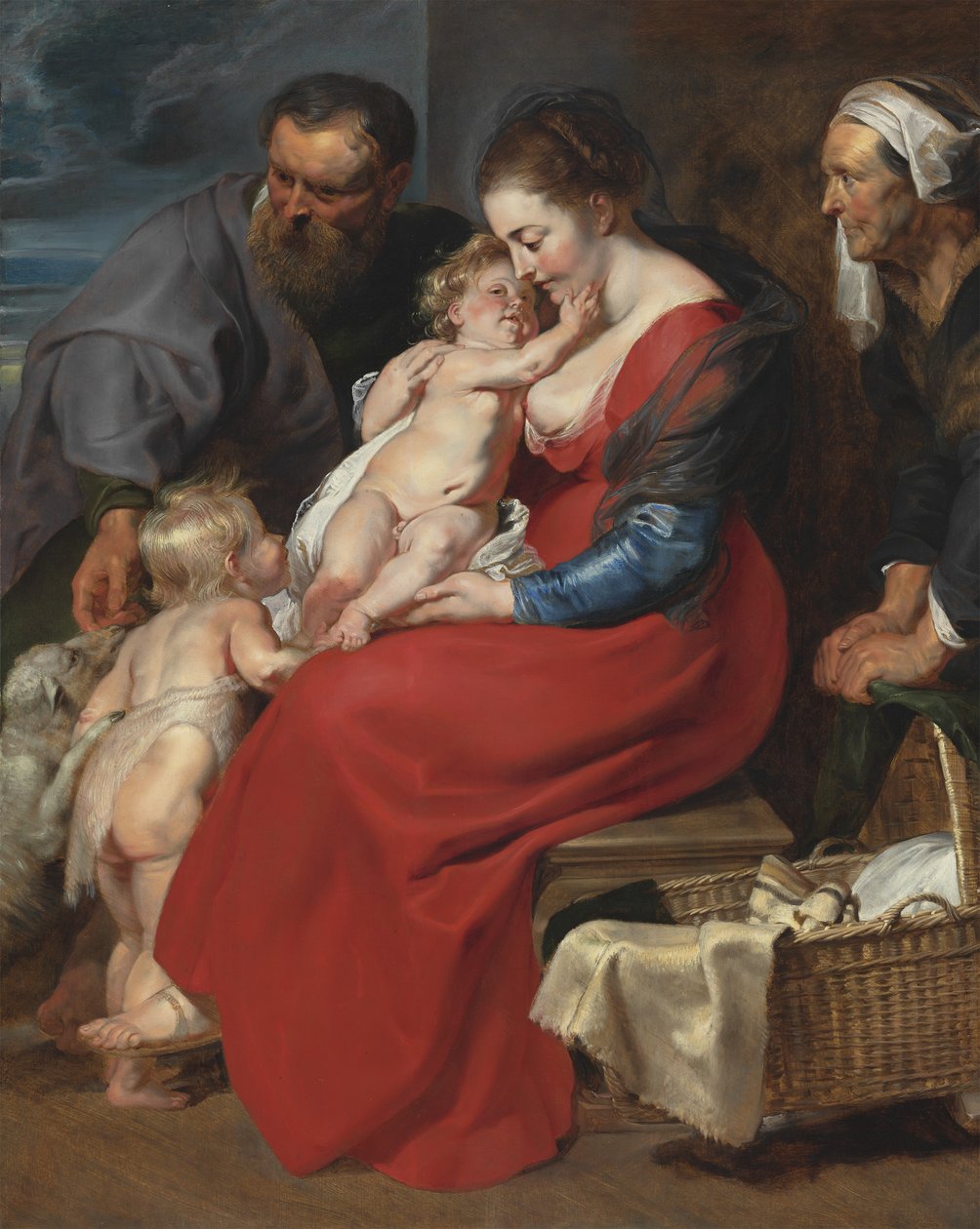 Den hellige familie med de hellige Elizabeth og Johannes Døberen, ca. 1615 af Peter Paul Rubens