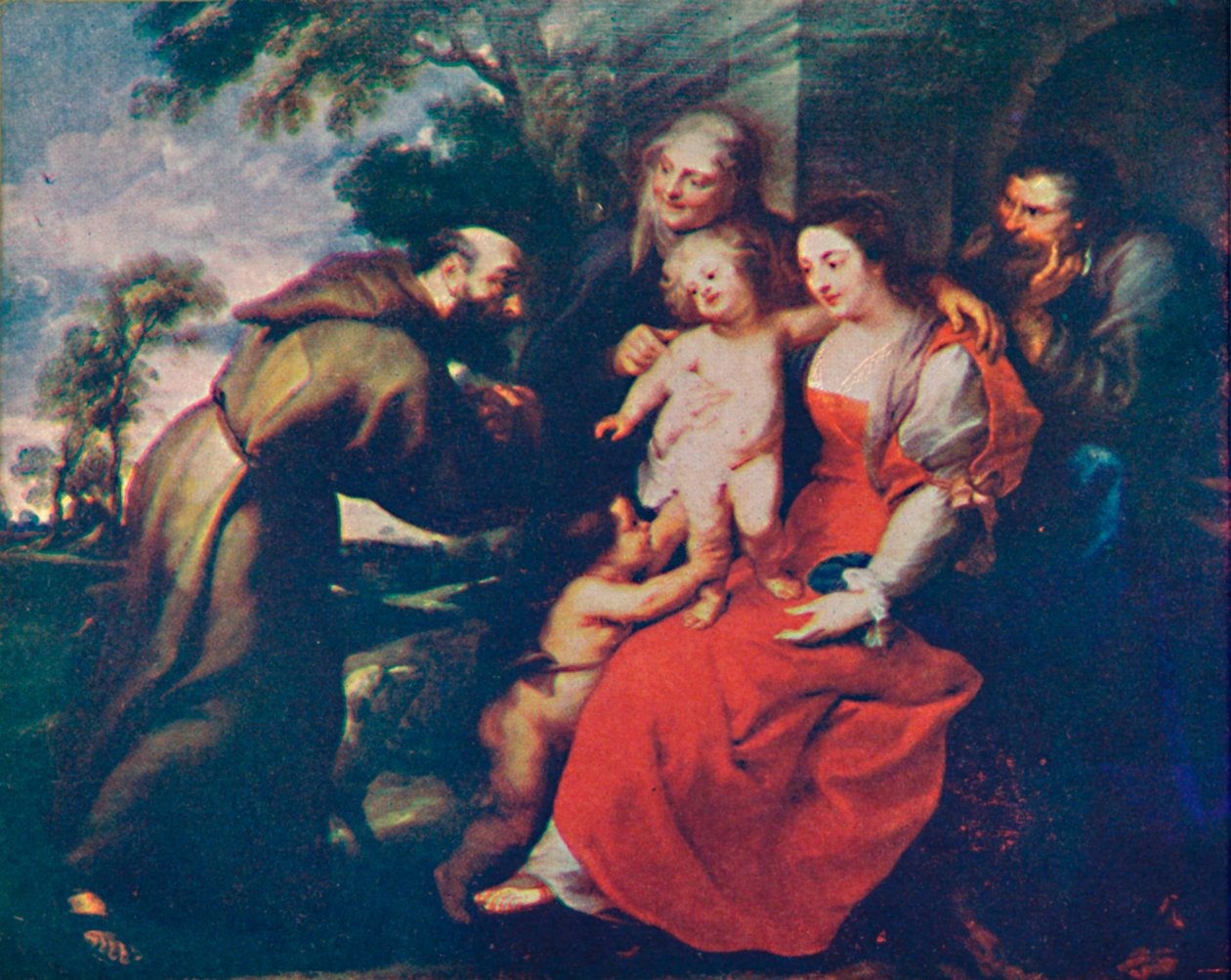 Den hellige familie med de hellige Frans og Anne og spædbarnet Johannes Døberen, c1630. c1935 af Peter Paul Rubens
