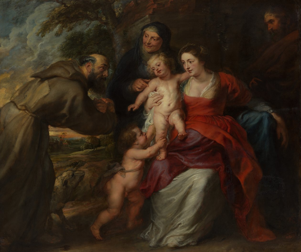 Den hellige familie med de hellige Frans og Anne og spædbarnet Johannes Døberen, 1630
