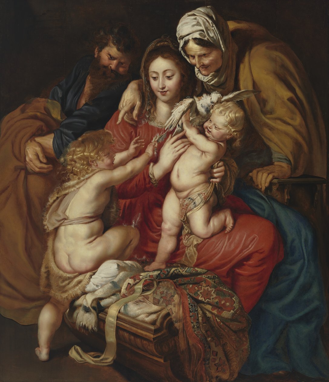 Den Hellige Familie med den hellige Elisabeth, den hellige Johannes og en due af Peter Paul Rubens