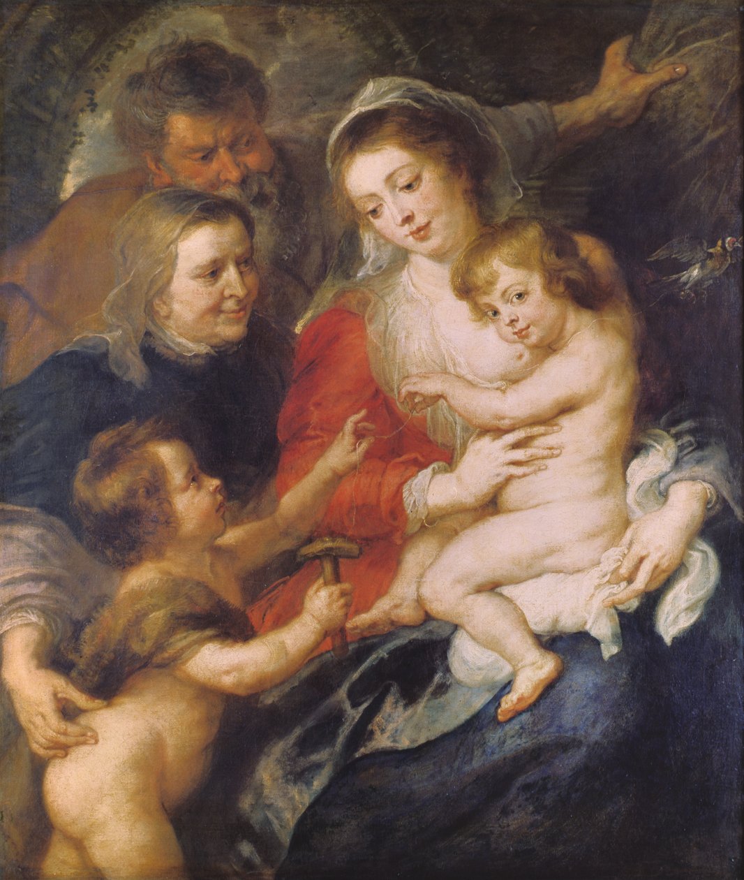 Den hellige familie med St. Elizabeth og spædbarnet St. Johannes Døberen, ca. 1634 af Peter Paul Rubens