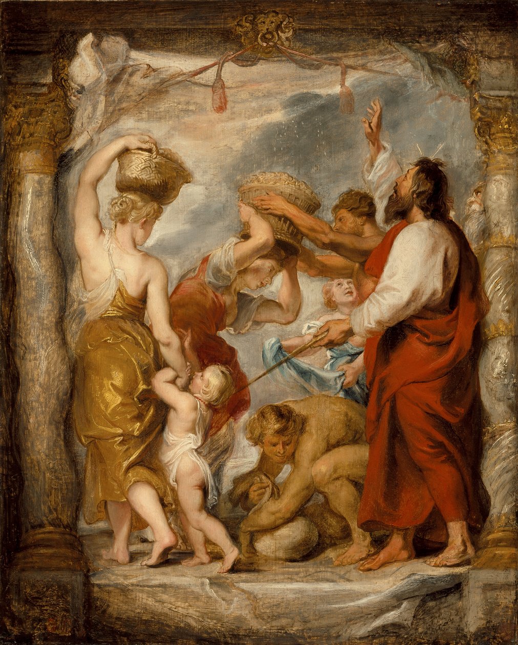 Israelitterne samler manna i ørkenen af Peter Paul Rubens