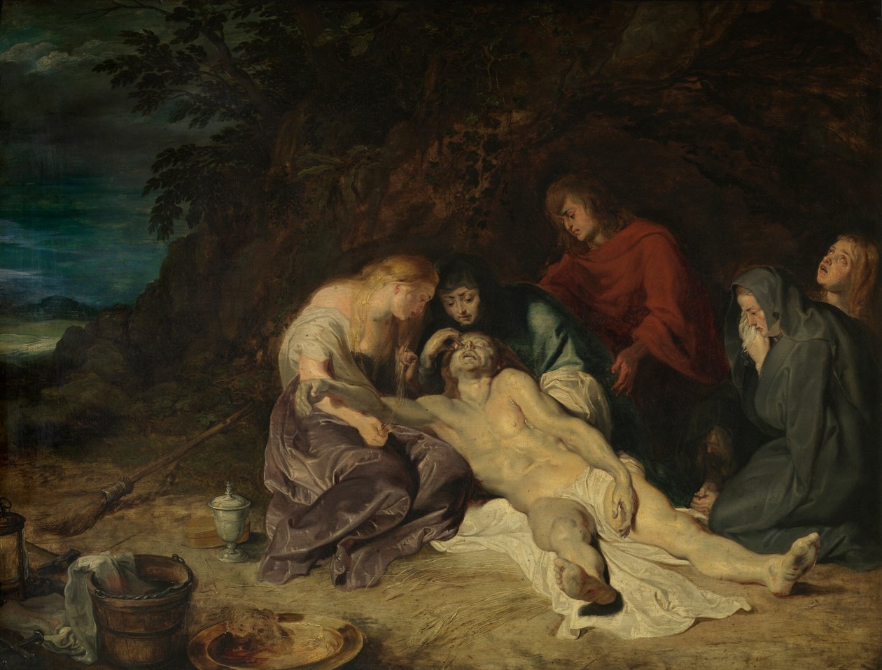 Klagesangen over den døde Kristus (olie på lærred) af Peter Paul Rubens