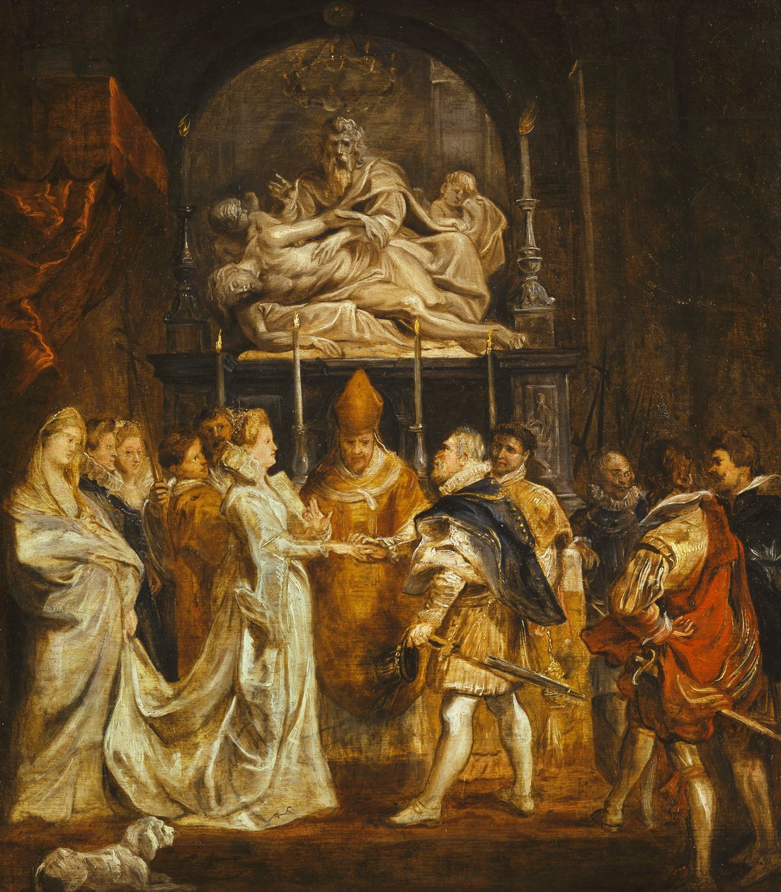 Ægteskabet ved fuldmagt af prinsesse Maria de" Medici og kong Henrik IV af Frankrig i Duomo, Firenze, 5. oktober 1600, af Peter Paul Rubens