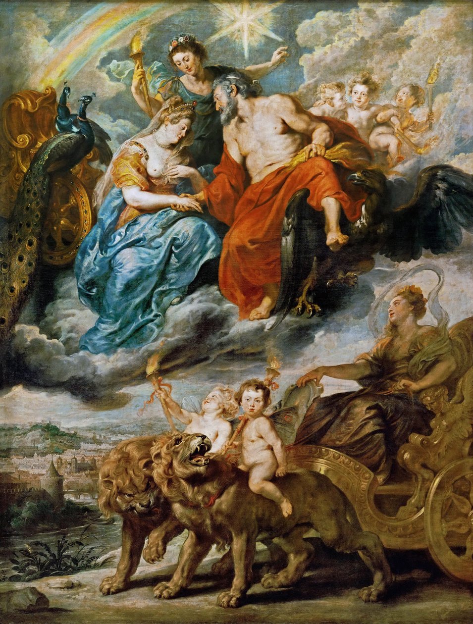 Mødet mellem Marie de Medici og Henry IV i Lyons Marie de Medici-cyklen af Peter Paul Rubens