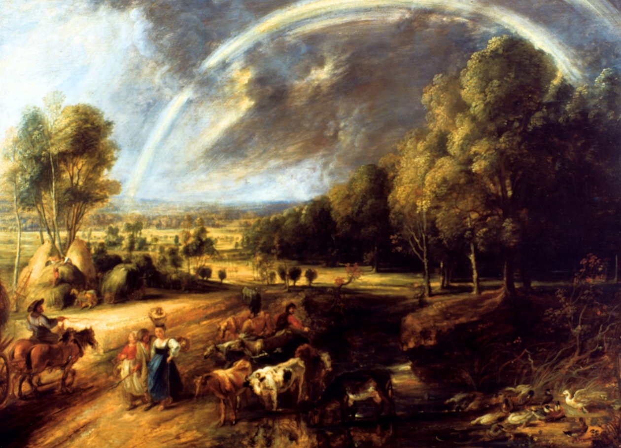 The Rainbow Landscape, ca. 1636 (olie på lærred) af Peter Paul Rubens