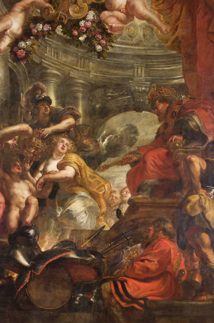 The Rubens Ceiling, Bankethus, Whitehall, ca. 1629-34 (olie på lærred) af Peter Paul Rubens