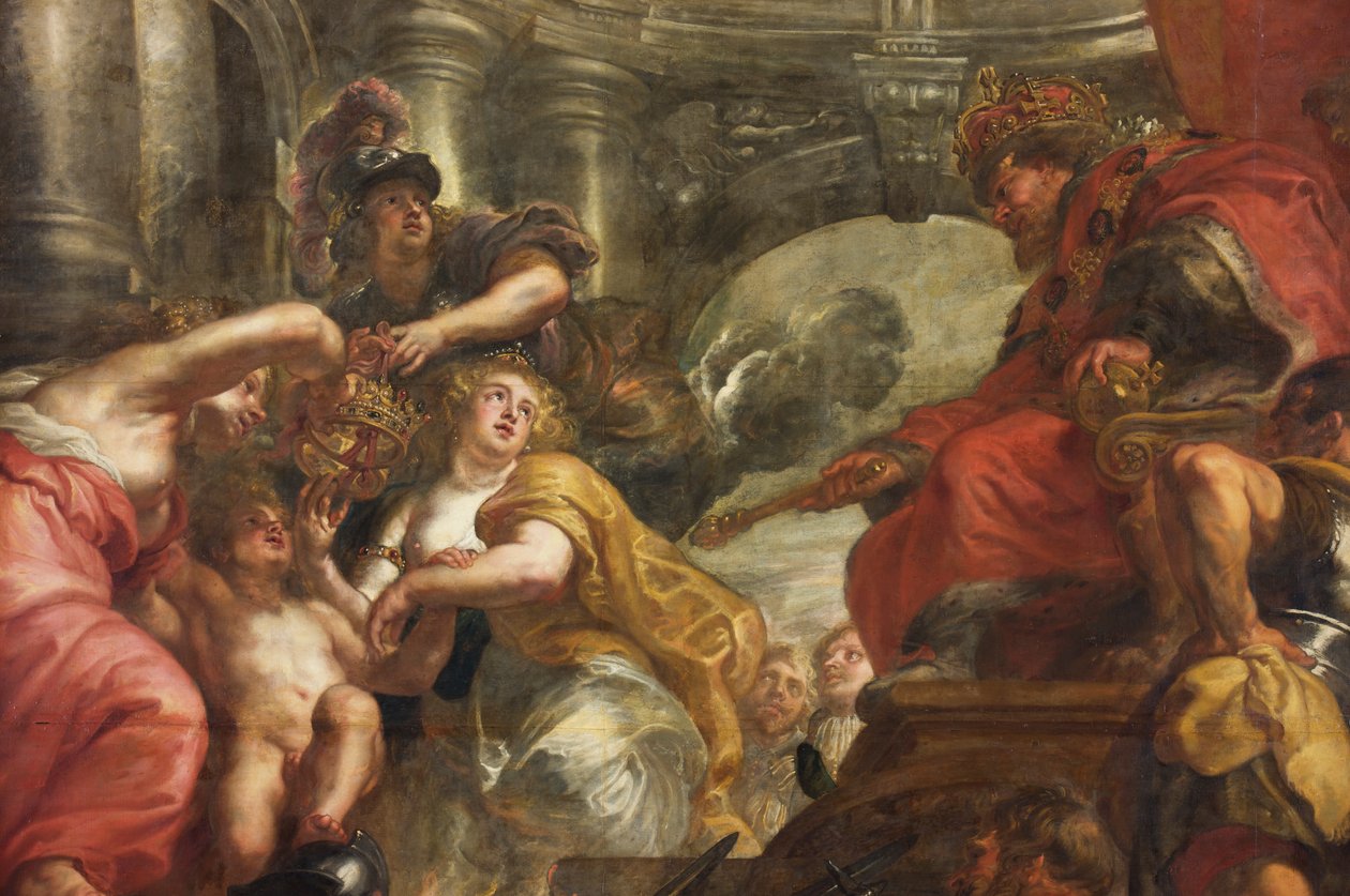The Rubens Ceiling, Bankethus, Whitehall, ca. 1629-34 (olie på lærred) af Peter Paul Rubens