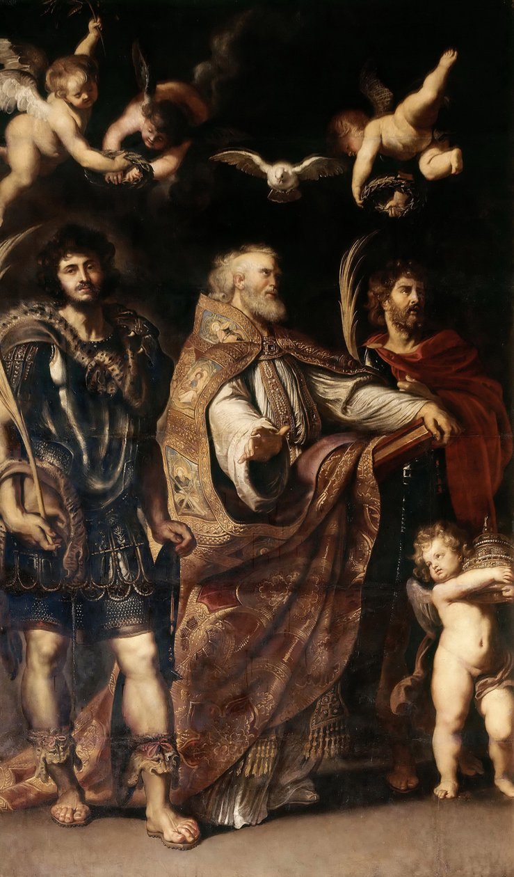 De hellige Gregor I, Maurus og Papias, 1608. af Peter Paul Rubens