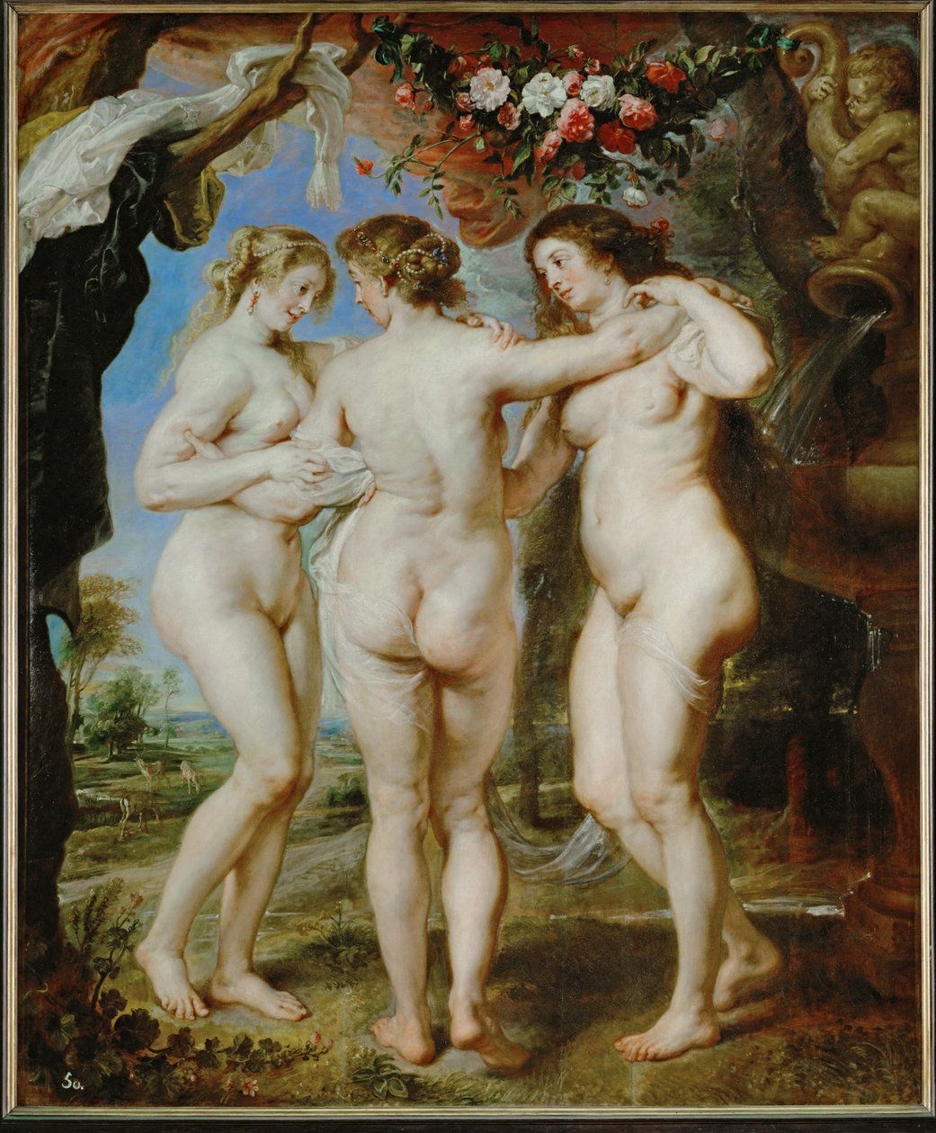De tre gratier, ca. 1636 (maleri på træ) af Peter Paul Rubens