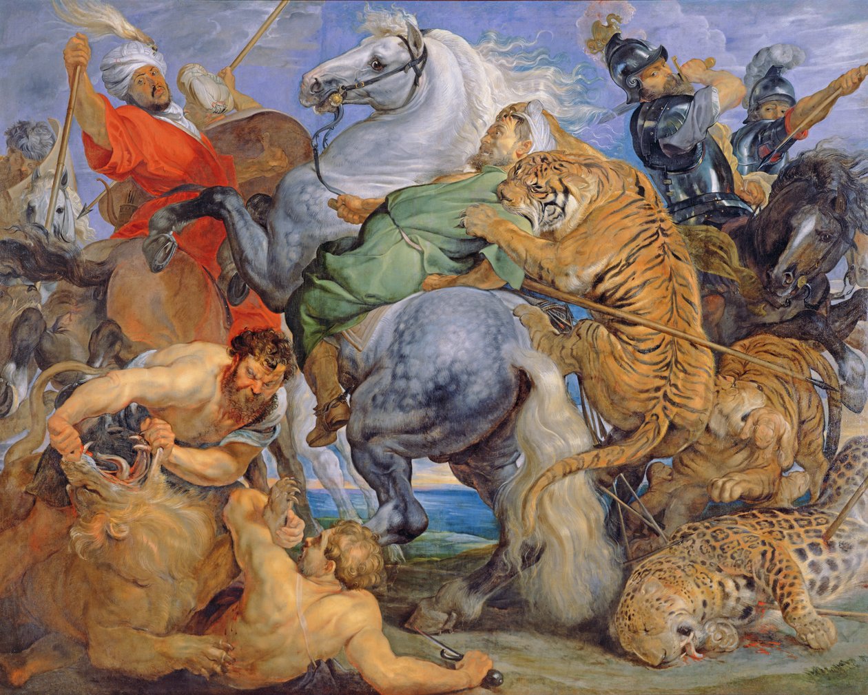 Tigerjagten, ca.1616 af Peter Paul Rubens