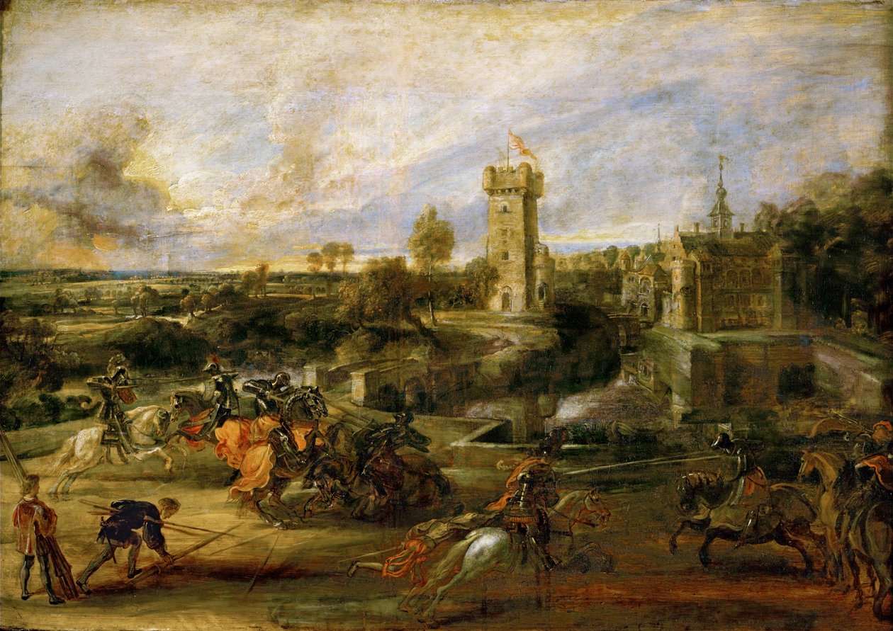 The Tournament (olie på træ) af Peter Paul Rubens
