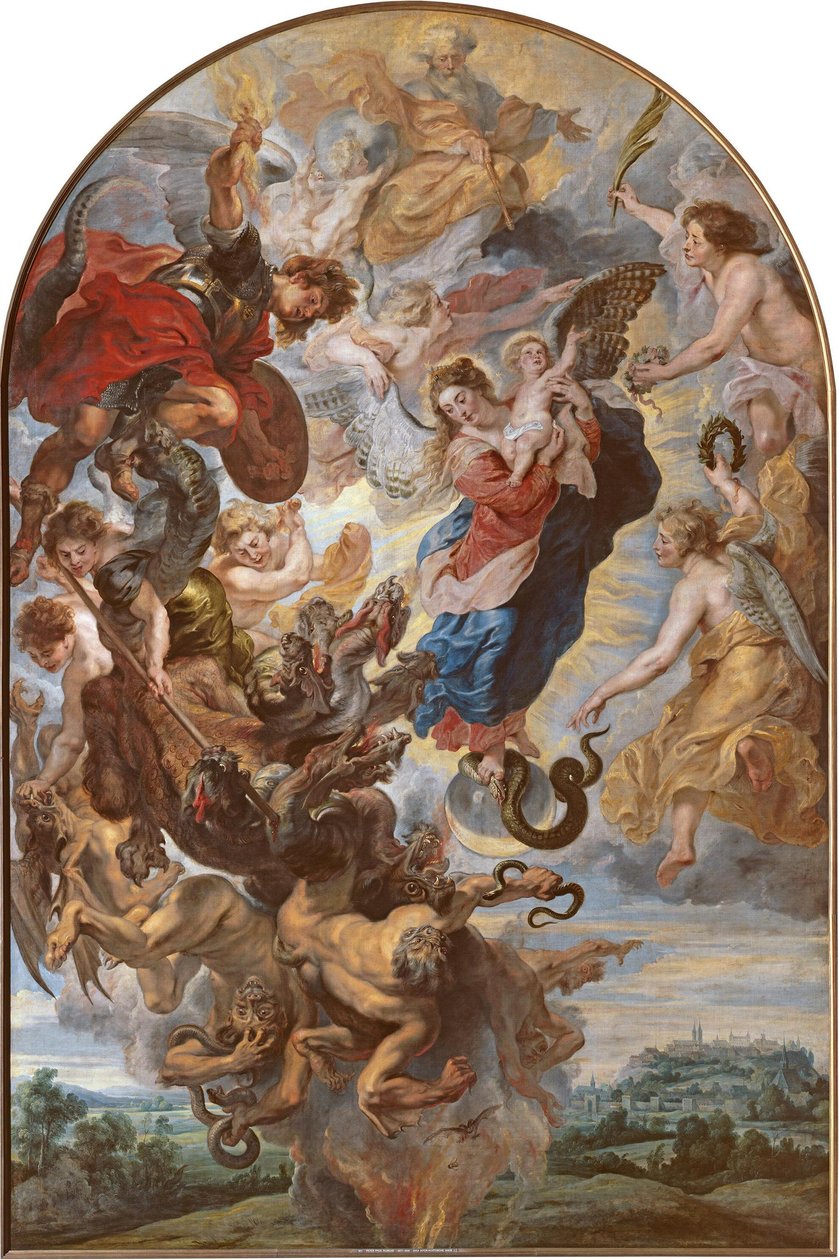 Jomfruen som den apokalyptiske kvinde på månen af Peter Paul Rubens