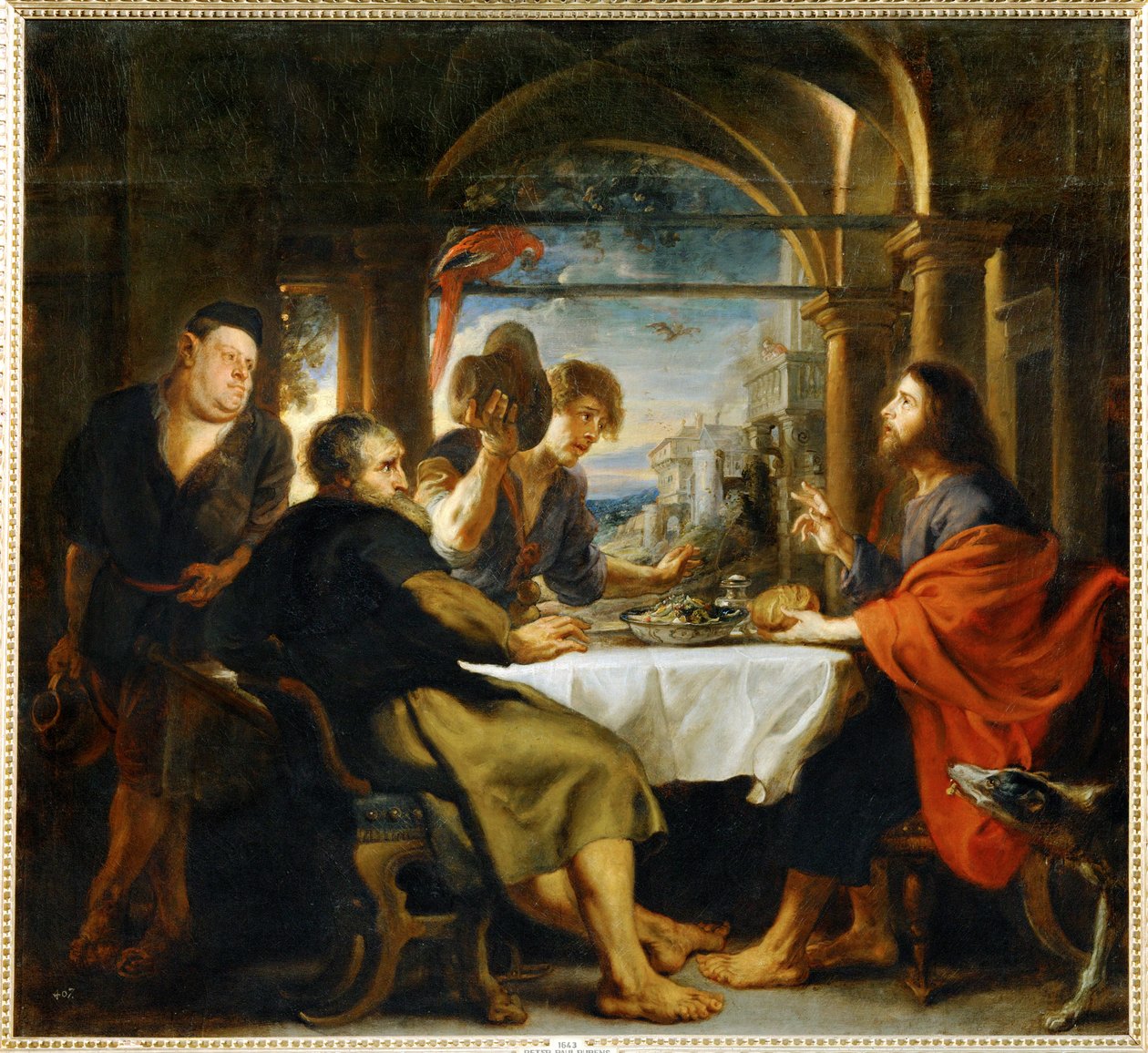 Middagen i Emmaus (maleri på lærred) af Peter Paul Rubens