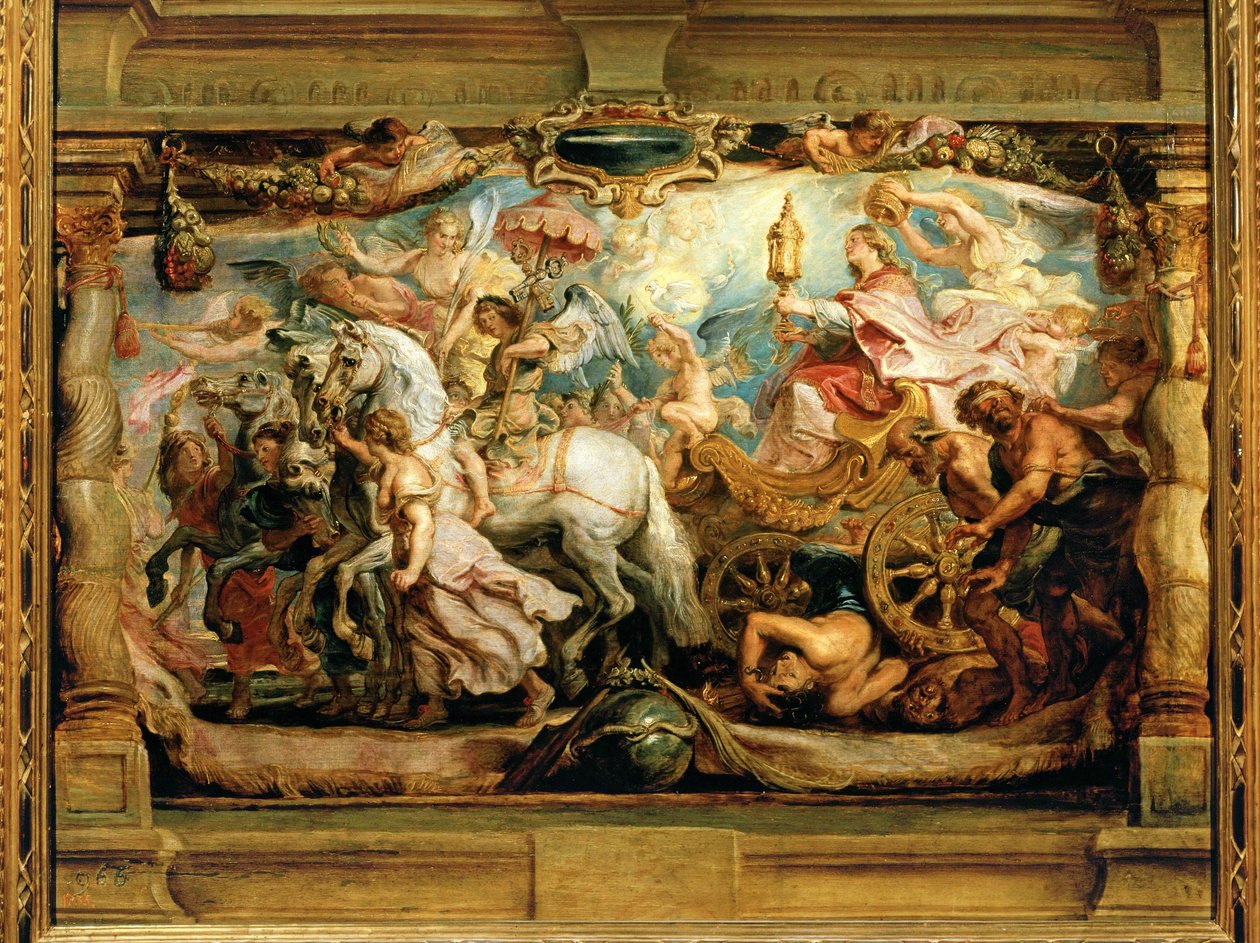 Kirkens triumf over raseri, uenighed og had (maleri på træ) af Peter Paul Rubens