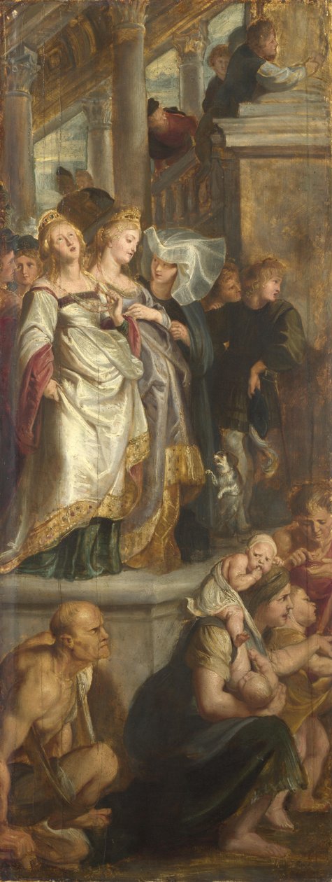 Tre kvindelige vidner. Skitse til højaltertavle, St. Bavo, Gent, 1612 af Peter Paul Rubens