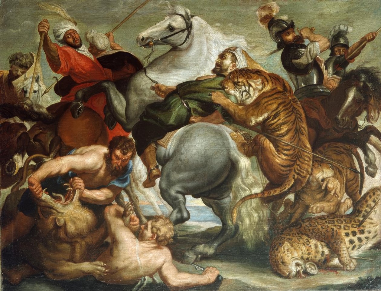 Tigerund Leopardenjagd af Peter Paul Rubens