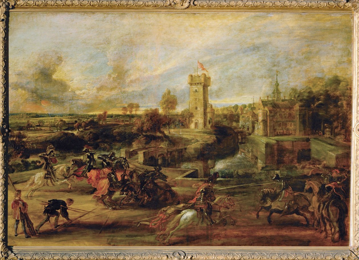 Turnering nær voldgraven på Steenborg (maleri på træ) af Peter Paul Rubens