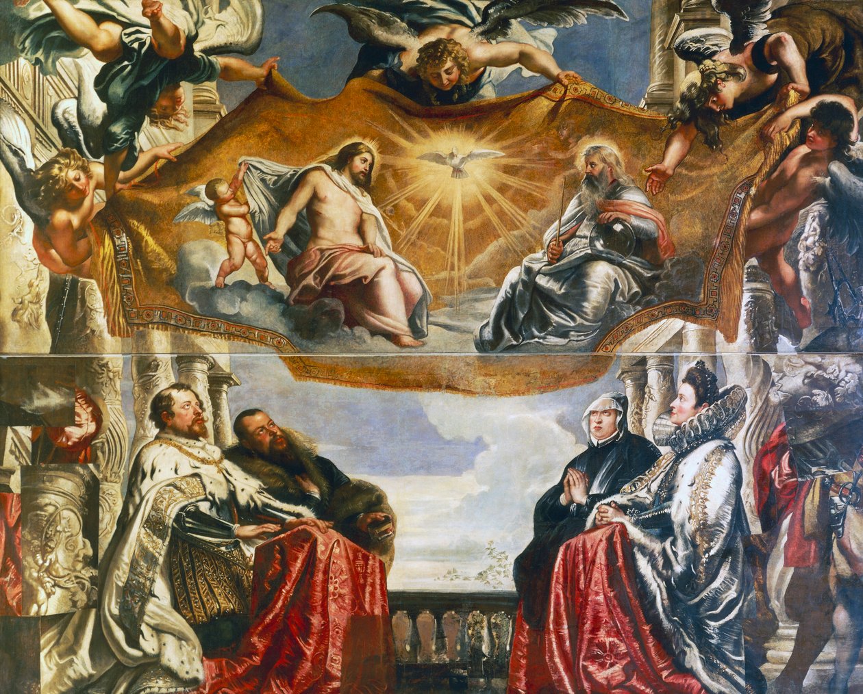 Trinity forgudet af Gonzaga-familien af Peter Paul Rubens