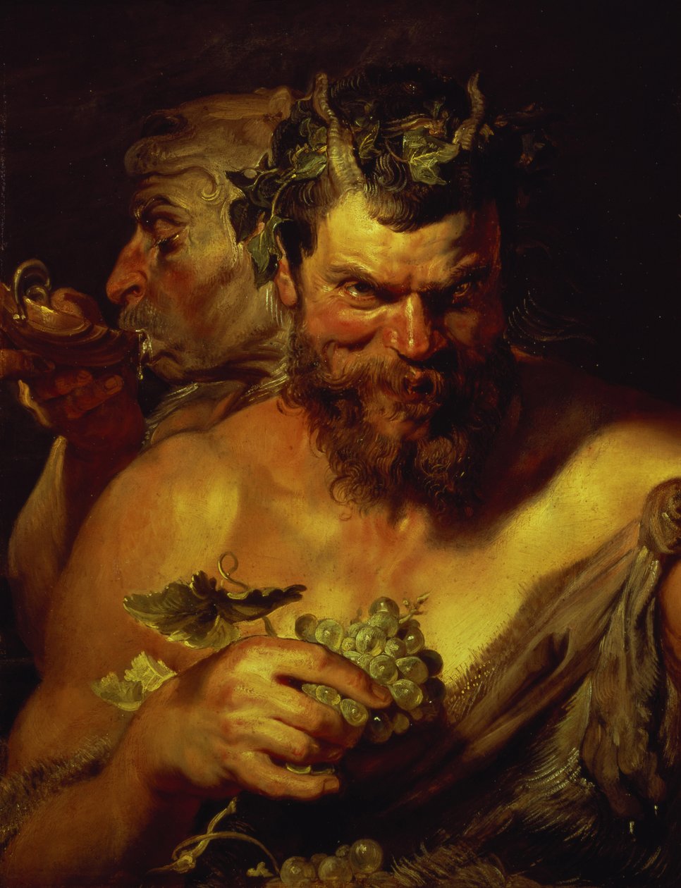To Satyrer (olie på panel) af Peter Paul Rubens