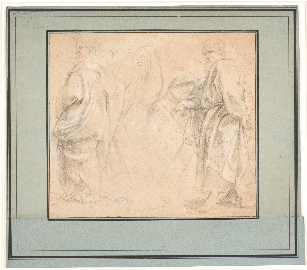 To studier for St. Andrew og et studie for en gammel præst (Melkisedek?) af Peter Paul Rubens