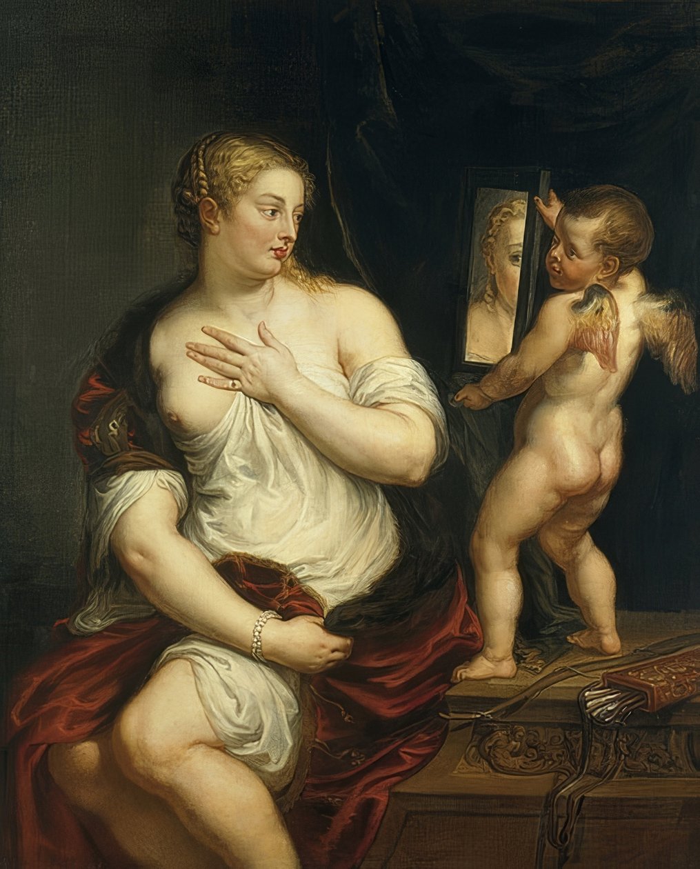 Venus og Amor. Omkring 1606-11 af Peter Paul Rubens