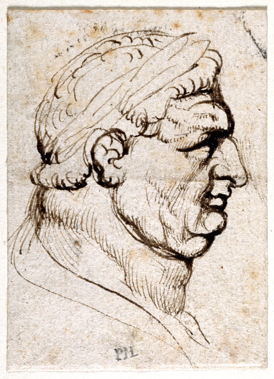 Vitellius, fra ti tegninger af otte af de første tolv Cæsarer, efter Giovanni da Cavinos medaljer (pen og blæk på papir) af Peter Paul Rubens