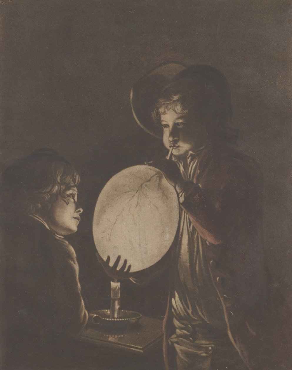 To drenge blæser en blære ved stearinlys, 1773., 1773. af Peter Perez Burdett