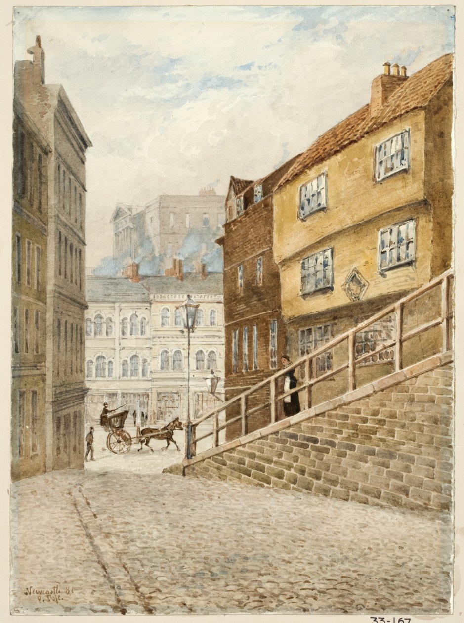 Akenside Hill (blyant og akvarel på papir om bord) af Peter Petersen Toft