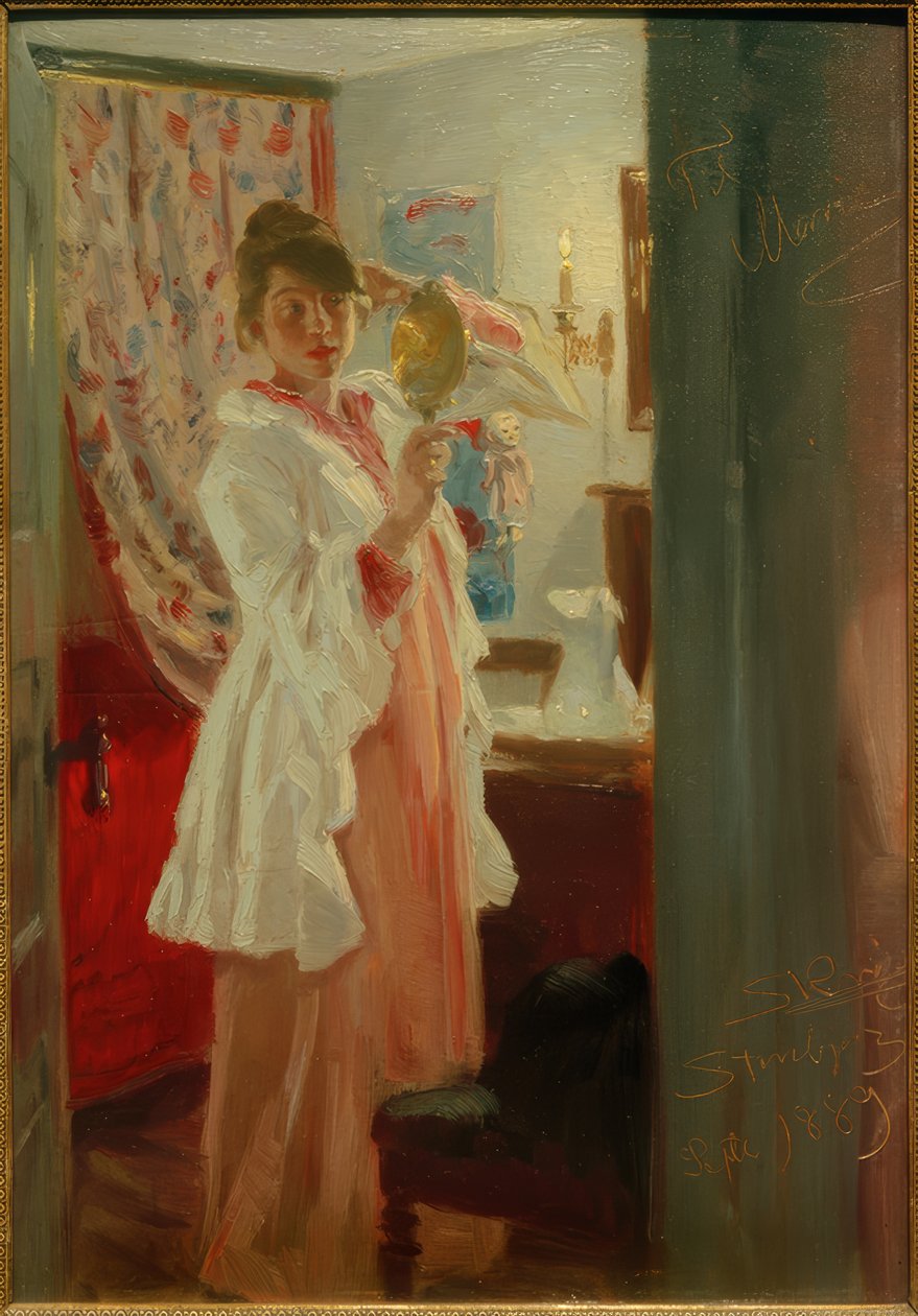Interiør. Kunstnerens kone af Peder Severin Krøyer