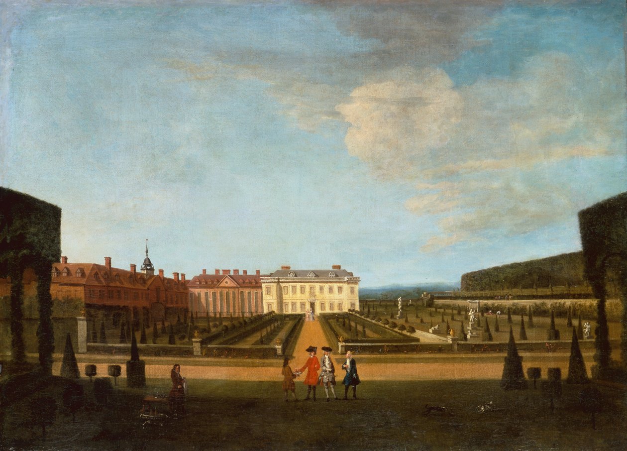 Udsigt over haven og Main Parterre i Winchendon House af Peter Tillemans