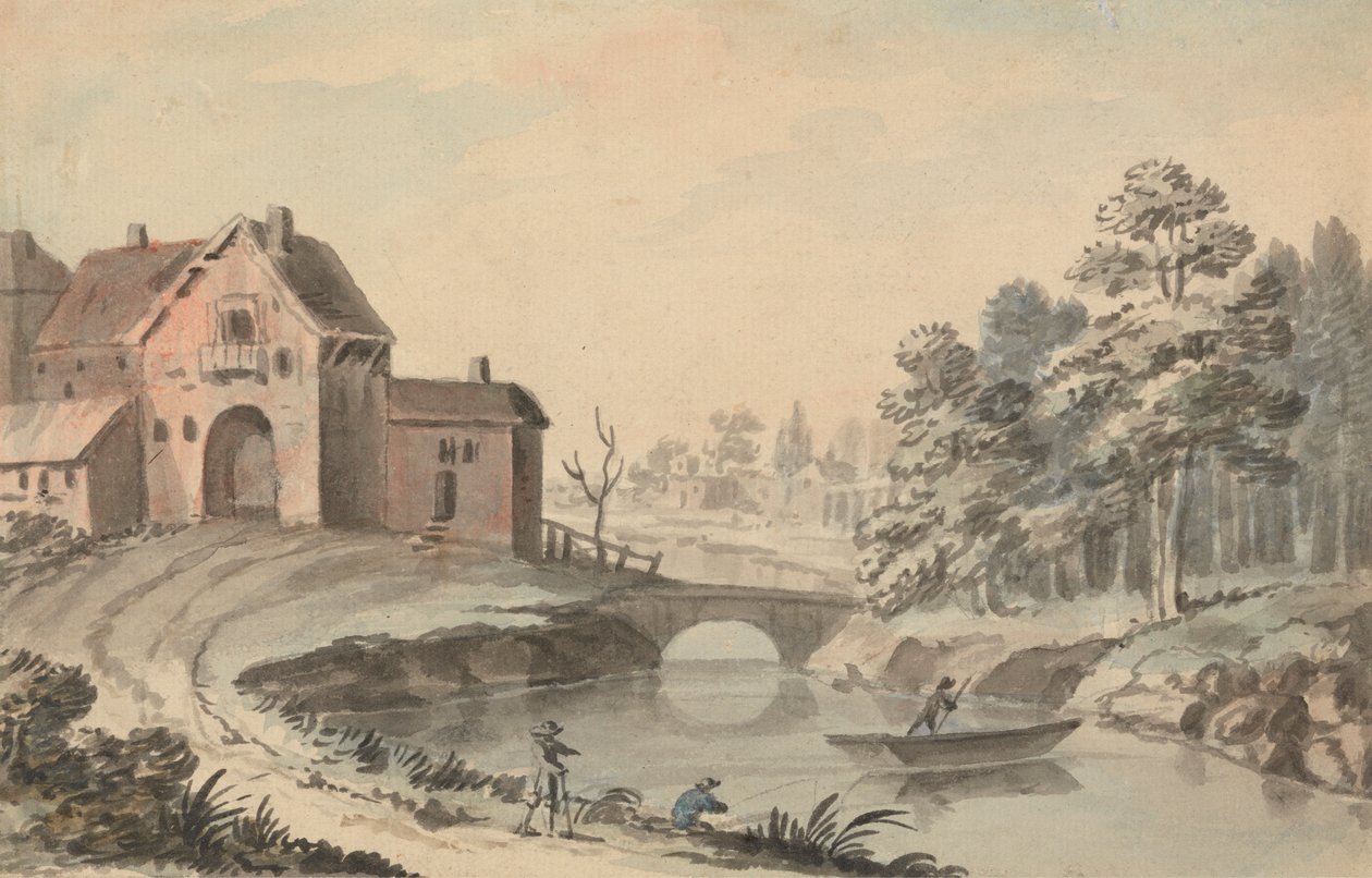 Figurer i et Landskab ved en Flod af Peter Tillemans