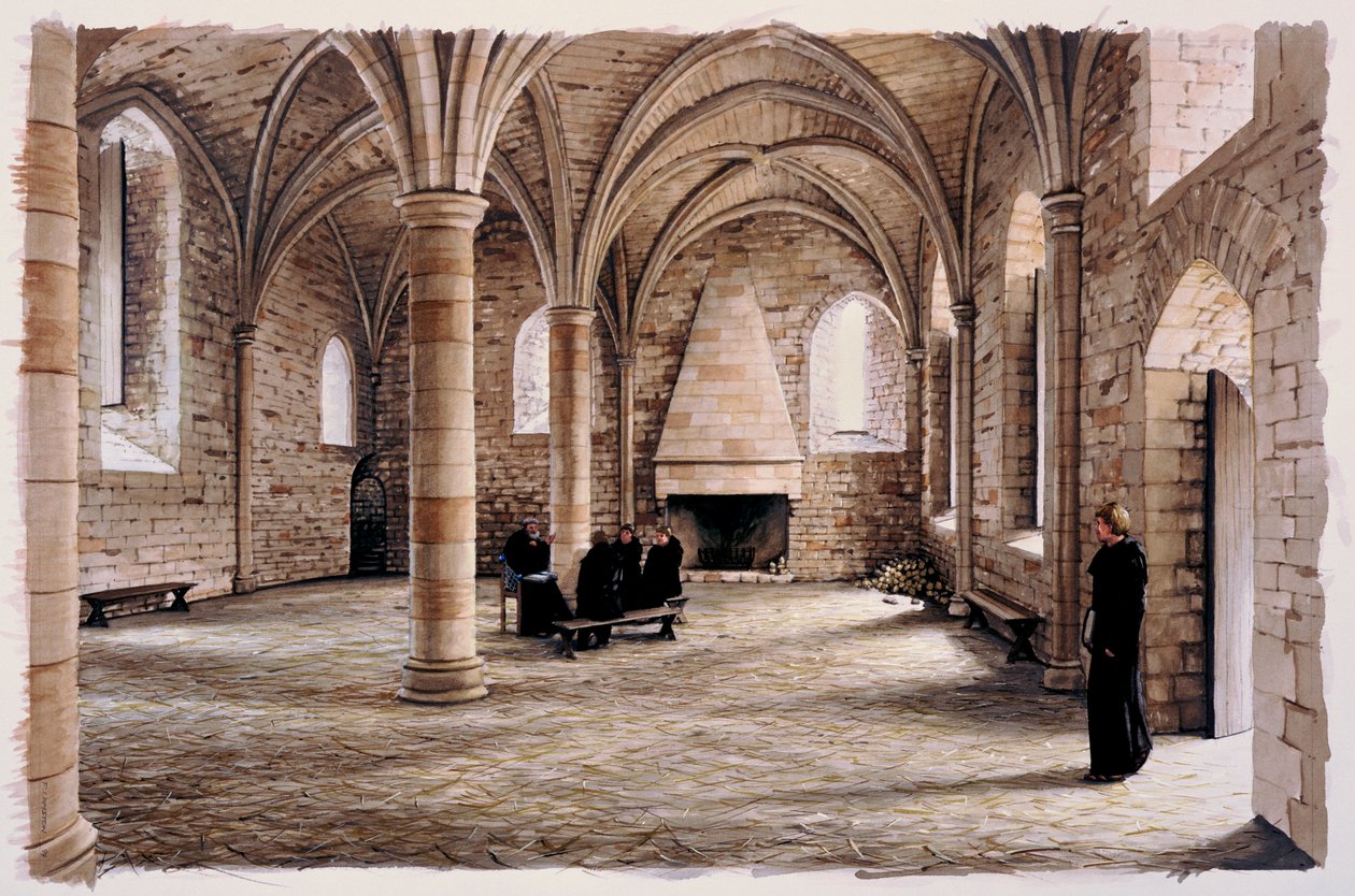 Battle Abbey, 12. århundrede, c1990-2010 af Peter Urmston