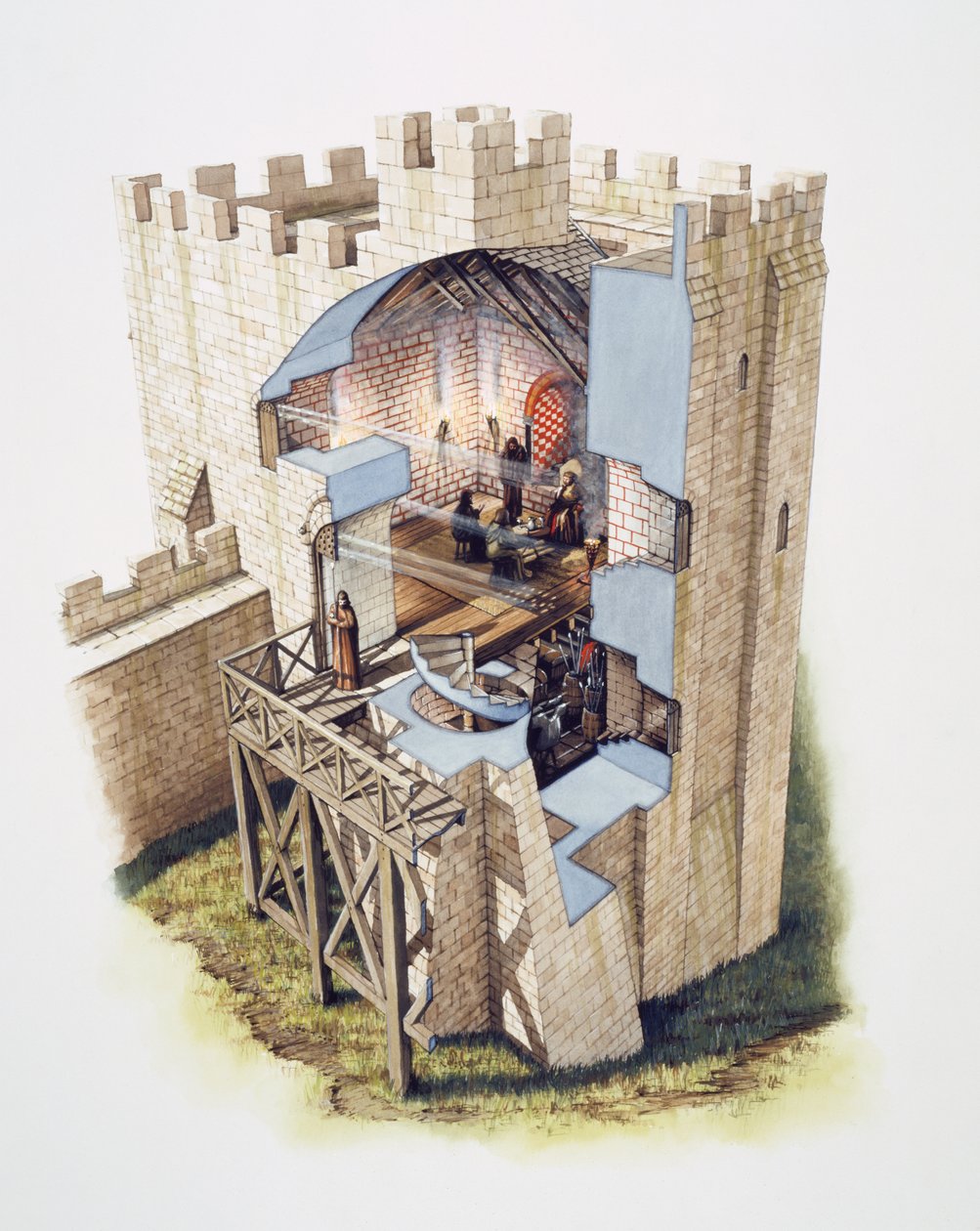 Peveril Castle, 12. århundrede, c1990-2010 af Peter Urmston