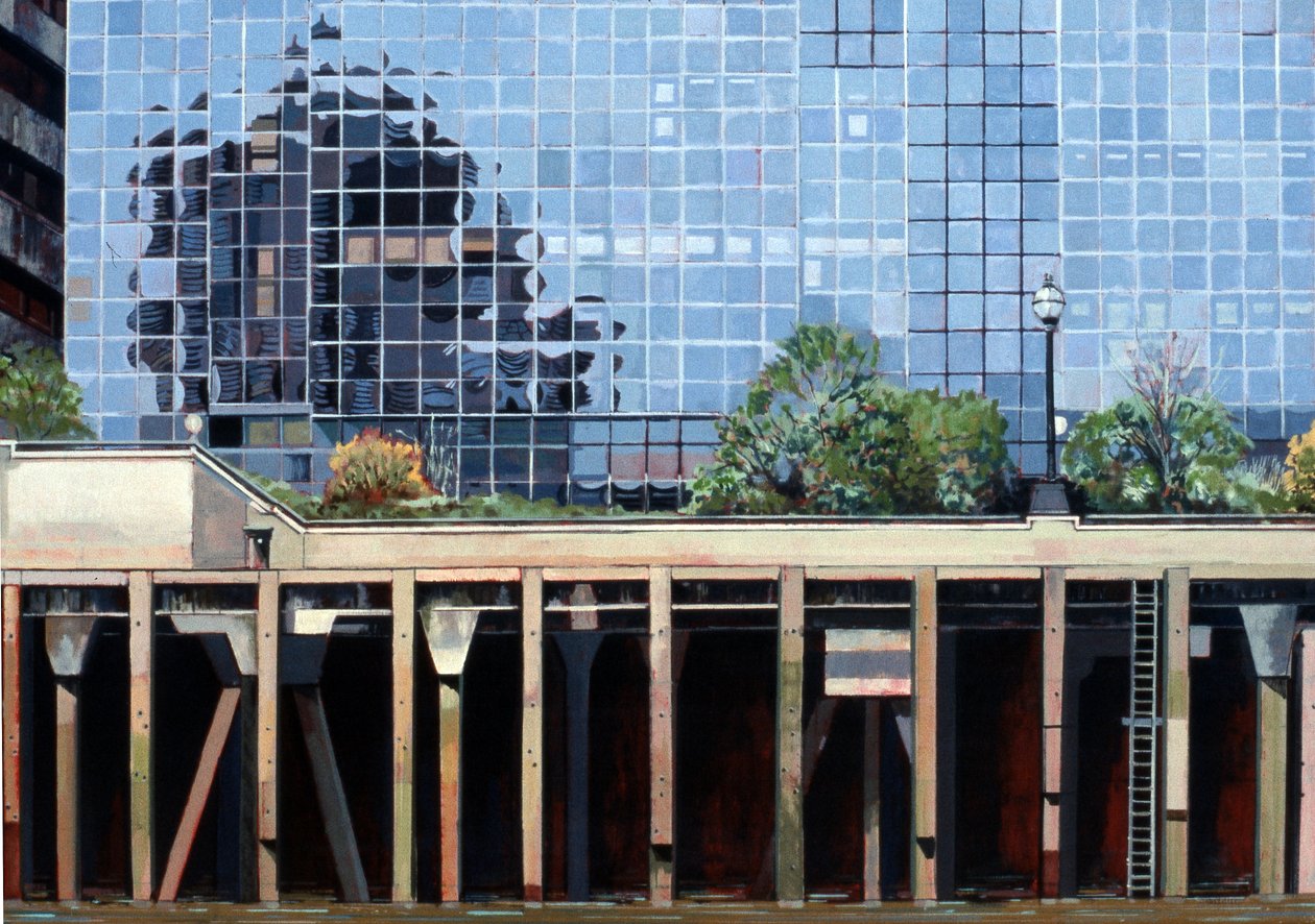 Near London Bridge, 2006 (olie på lærred) af Peter Wilson