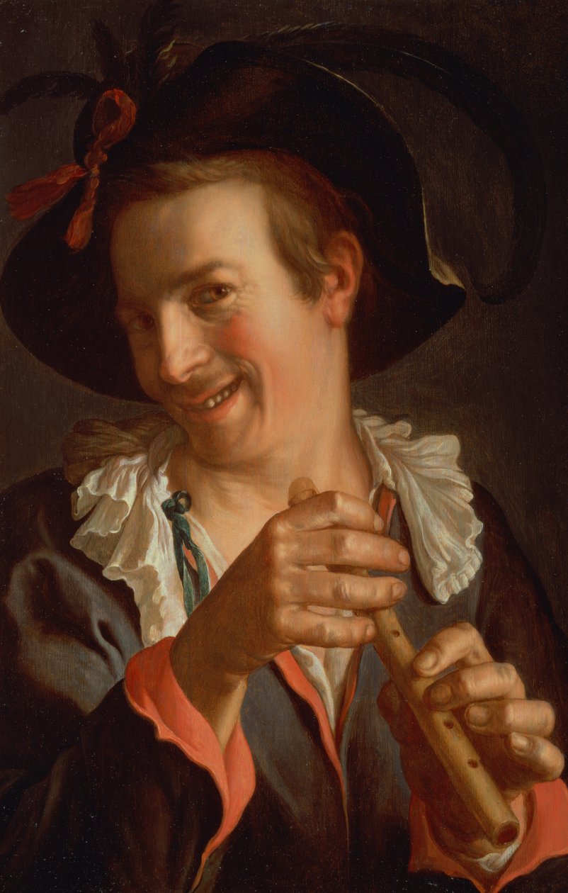 En nar, der holder en fløjte, 1623 (panel) af Peter Wtewael