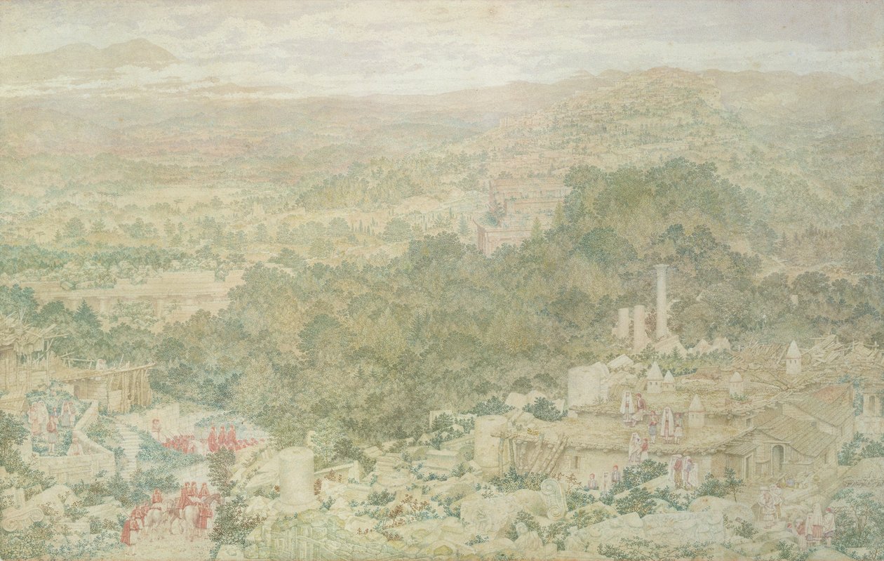 Bolton Abbey (pen & blæk og akvarel) af Peter de Wint