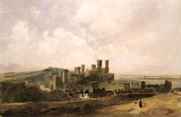 Caernarvon Castle (akvarel på papir) af Peter de Wint