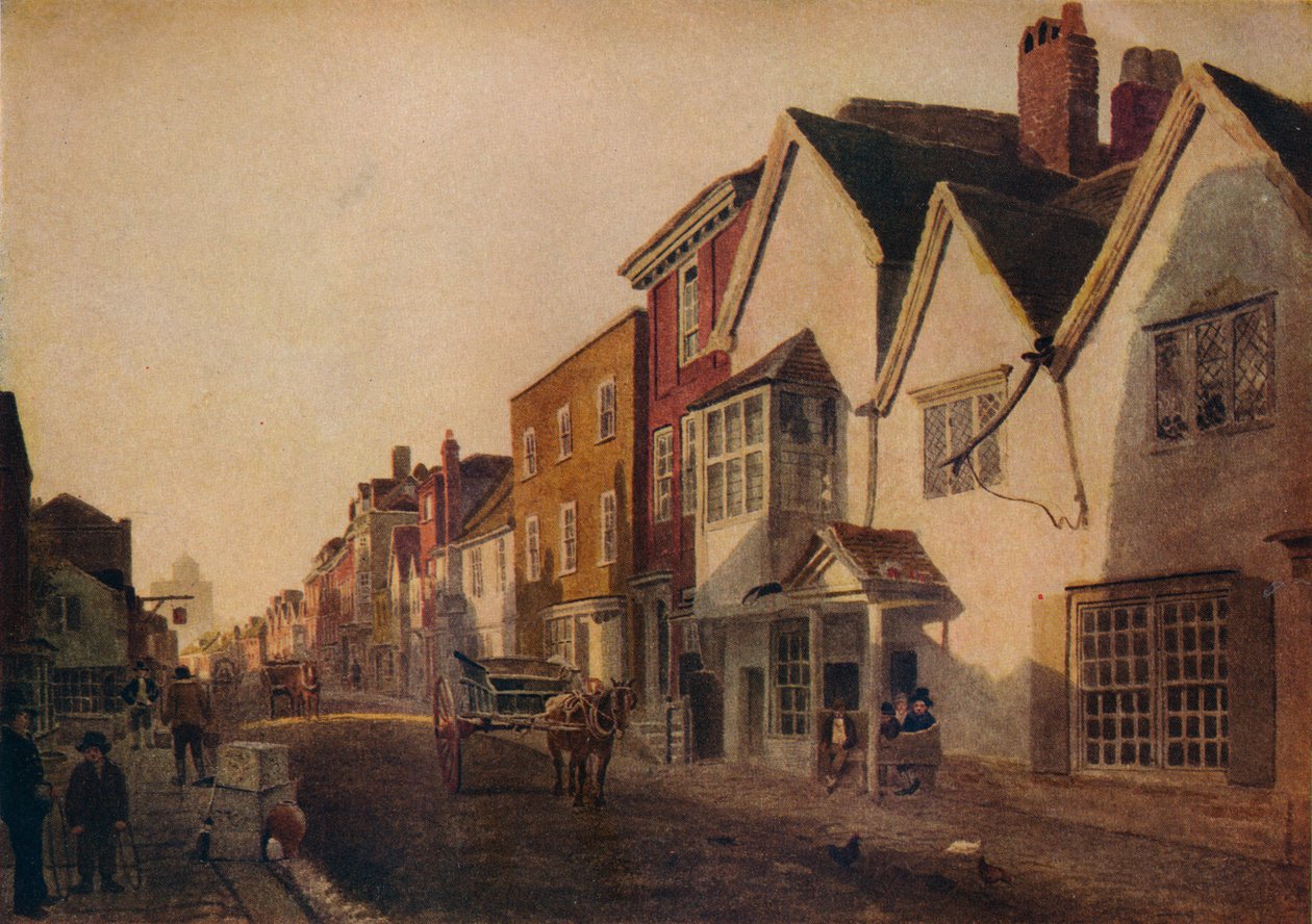 Eton High Street, c1800-tallet, 1924 af Peter de Wint