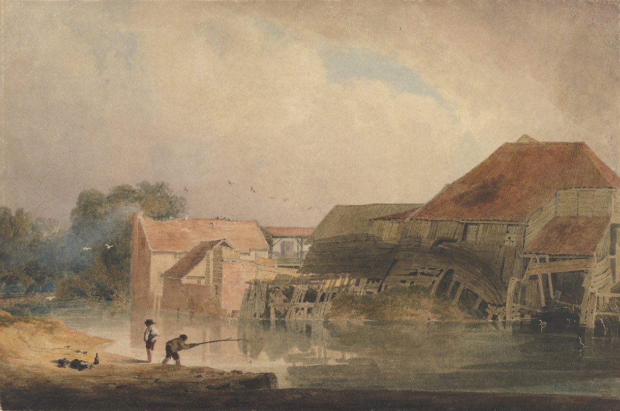Riverside Scene Old Mill, 1805-10. af Peter de Wint